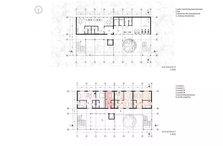 Projekt zdrowego domu wielorodzinnego, rzuty