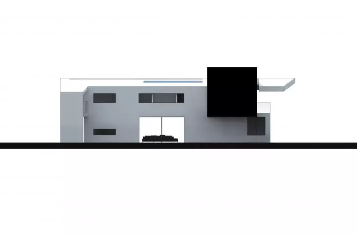 House on a slope, south elevation