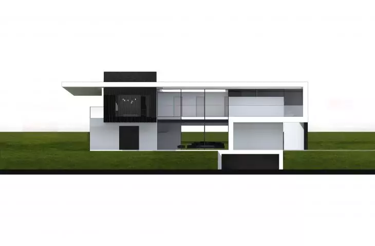 House on a slope, north elevation