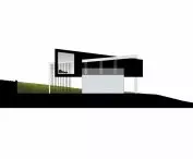 House on a slope, east elevation