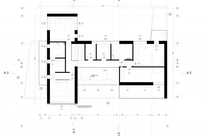 House on a slope, second floor plan