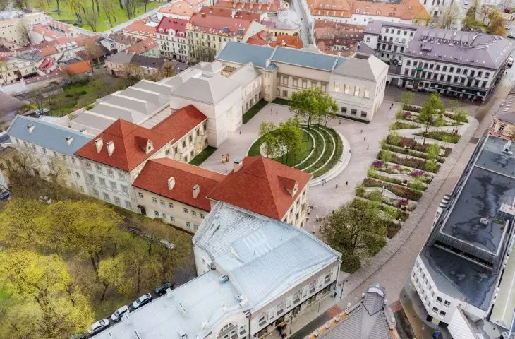 Pałac Radziwiłłów w Wilnie — widok z lotu ptaka