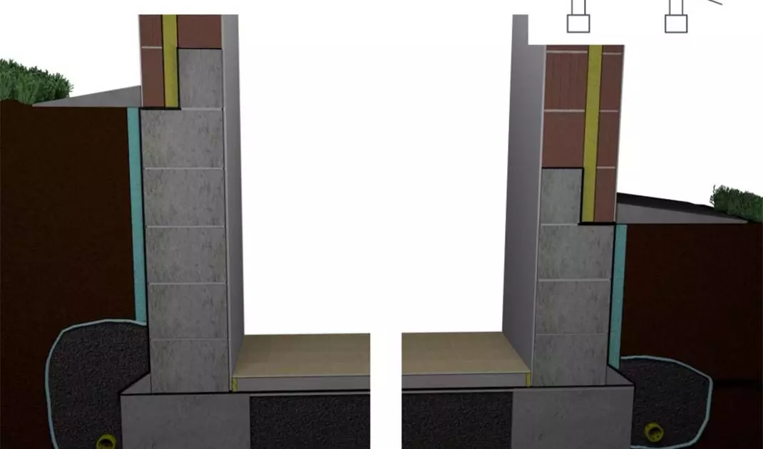 Drainage of a building on a slope