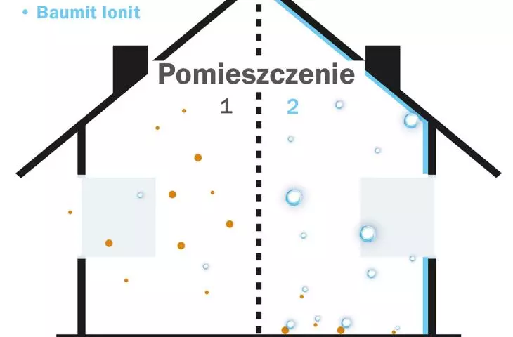 The ion particles, invisible to the eye, act as magnets for dust and airborne pollen