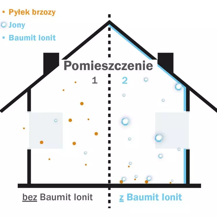 The ion particles, invisible to the eye, act as magnets for dust and airborne pollen