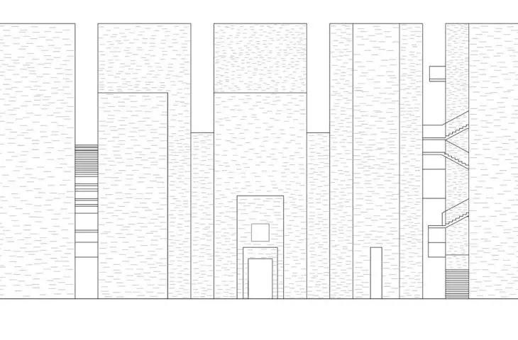 west elevation - church