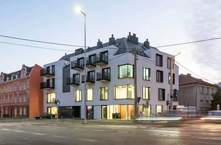 Multi-family residential building with services