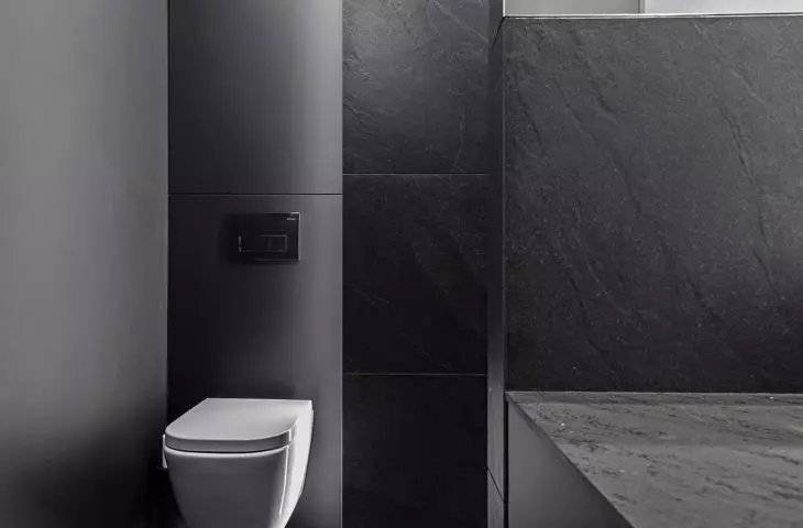 Minimalist geometric bathroom