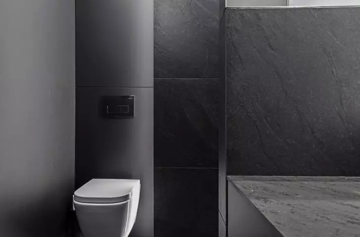 Minimalistyczna, geometryczna łazienka