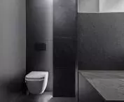 Minimalist geometric bathroom