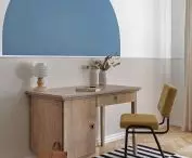 The desk was renovated with her own hands by the owner of the apartment