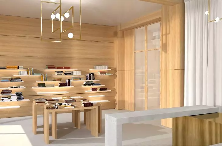 All furniture is individually designed to focus on the unusual way of displaying the product