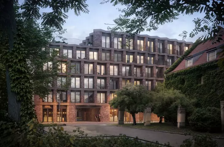 Visualization of the building on Bernardyńska Street