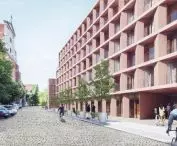 Visualization of the building on Bernardyńska Street - view from the street side