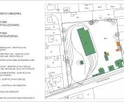 Mapa projektowanego obszaru wraz z budynkami