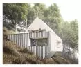 the central part is formed by a cuboid, from the side walls of which the roofs, facing in opposite directions, 