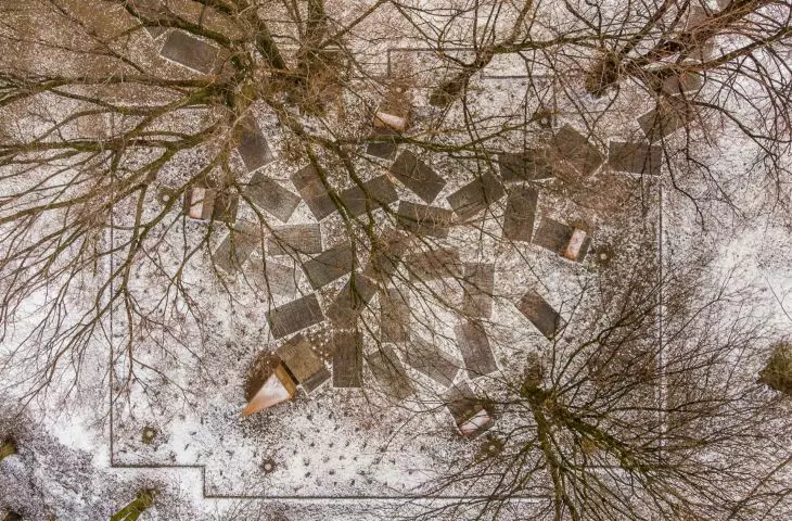 Park Pamięci Wielkiej Synagogi z lotu ptaka