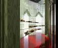 Hall with glass shelves for cosmetics