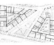Design of residential and commercial building complex, first floor plan