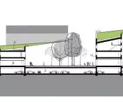 Design of a complex of residential and commercial buildings, cross-section A-A