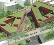 Project of residential and commercial building complex in Gliwice, bird's eye view