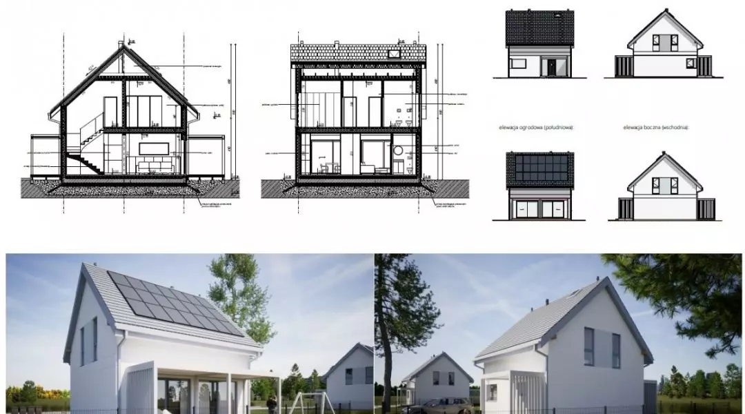 Projekt domu do 70 mkw, proj.: QSZ PROJEKTY