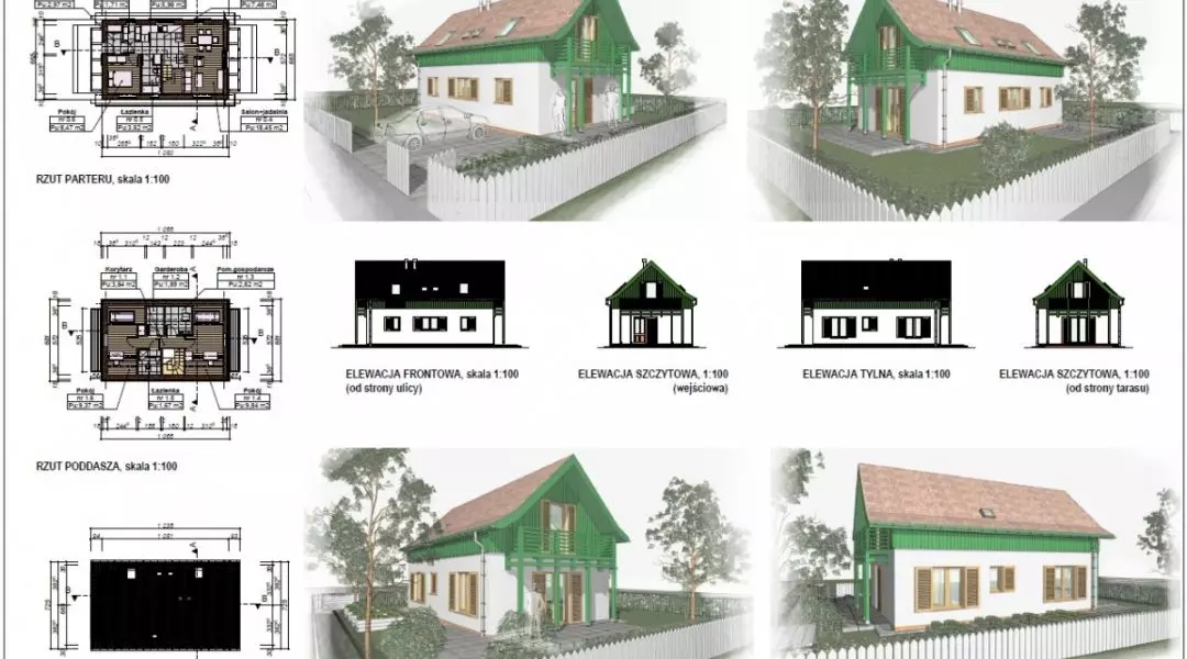 Projekt domu do 70 mkw, proj.: Pracownia Projektowa MILO7