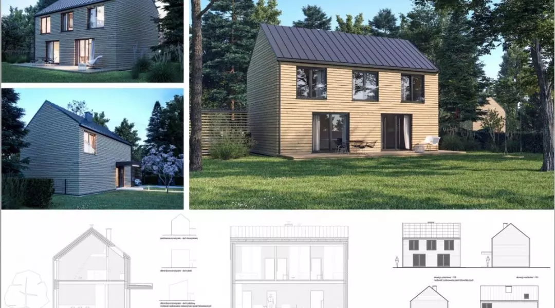 Projekt domu do 70 mkw, proj.: Hornik Chmura Architektura