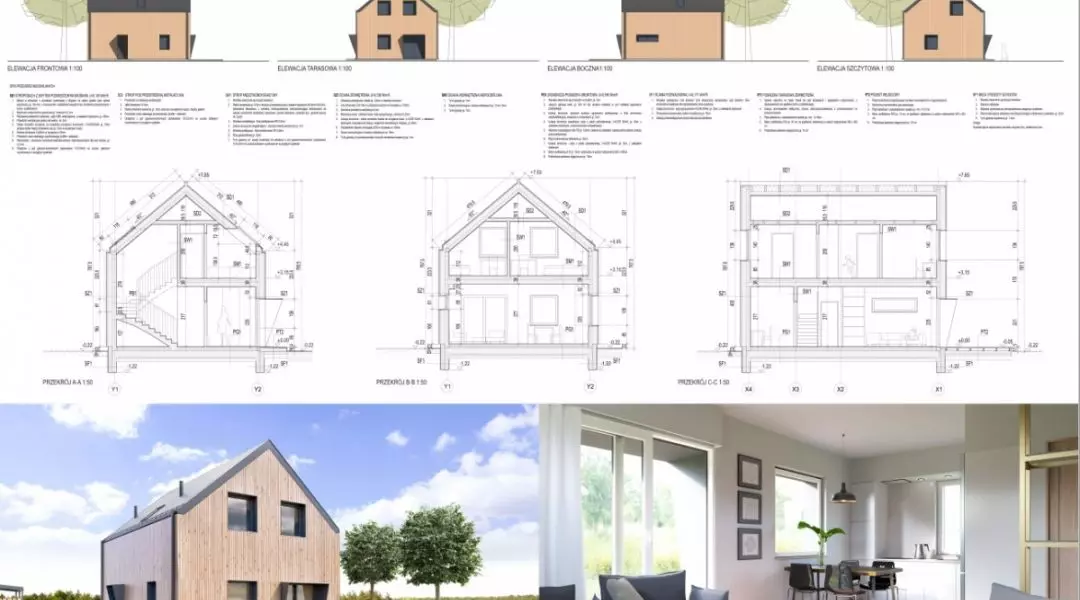 Projekt domu do 70 mkw, proj.: ARCH-STUDIO Pracownia Projektowa
