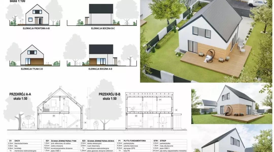 Projekt domu do 70 mkw, proj.: DOMYIDACHY