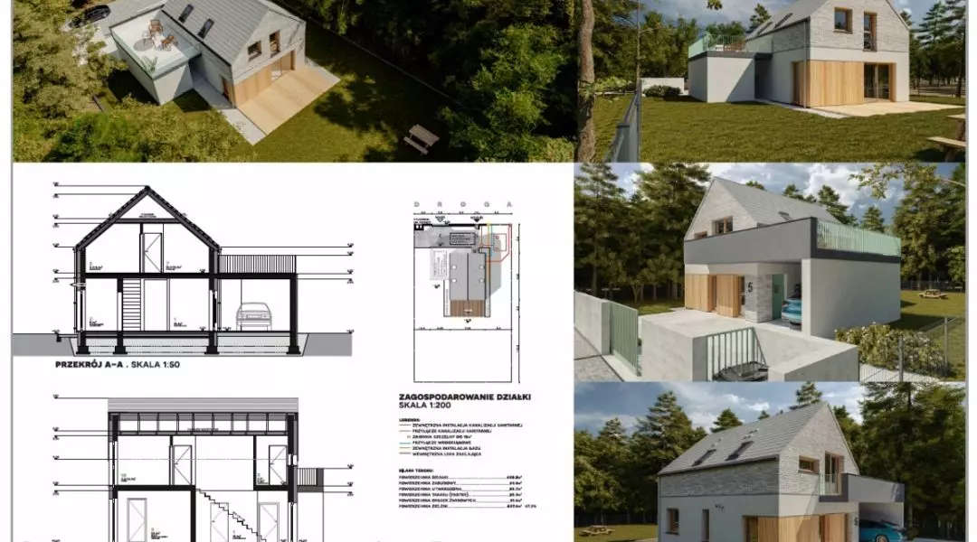 Projekt domu do 70 mkw, proj.: SLZ Pracownia Projektowa