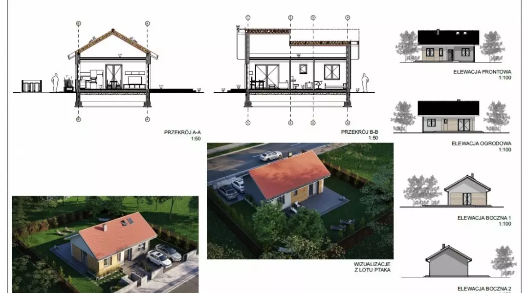 Projekt domu do 70 mkw, proj.: Andrzej Wałczyński Castor Pracownia Projektowa