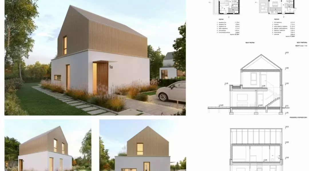 Projekt domu do 70 mkw, proj.: Laboratorium Architektury