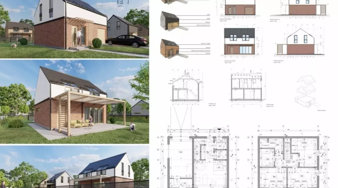 Projekt domu do 70 mkw, proj.: Polskie Domy Drewniane