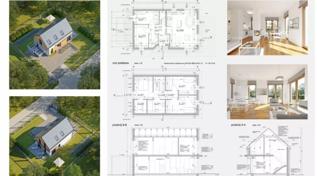 Projekt domu do 70 mkw, proj.: PS.ARCH Piotr Świątkiewicz