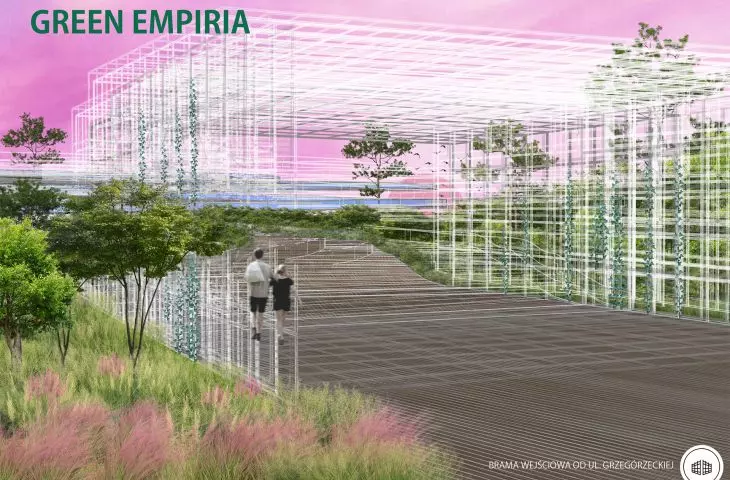 GREEN EMPIRIA, brama wejściowa od strony ul. Grzegórzeckiej