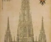 Barcelona Cathedral facade plan, 1882