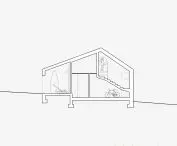 House overlooking the pasture, cross-section A-A