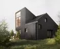 House overlooking pasture has distinctive body