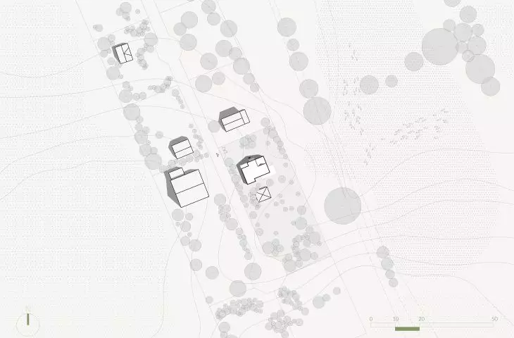House overlooking pasture, land use plan