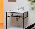 Rise - design by Zaven Console with Cristalplant Biobased countertop; integrated oval washbasin