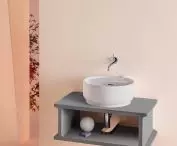 Beam - design by Visibility Cristalplant Biobased countertop washbasin + solid Irena ash console