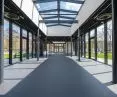 Glass pavilion from inside