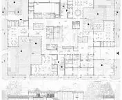 Second Prize; first floor plan and cross-section