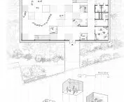 Projekt THE LIFE FRAMES, rzut parteru i aksonometria
