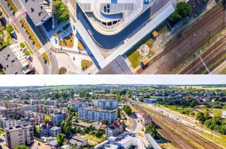 Plac dworcowy z Centrum Przesiadkowym Park & Ride w Lublińcu  