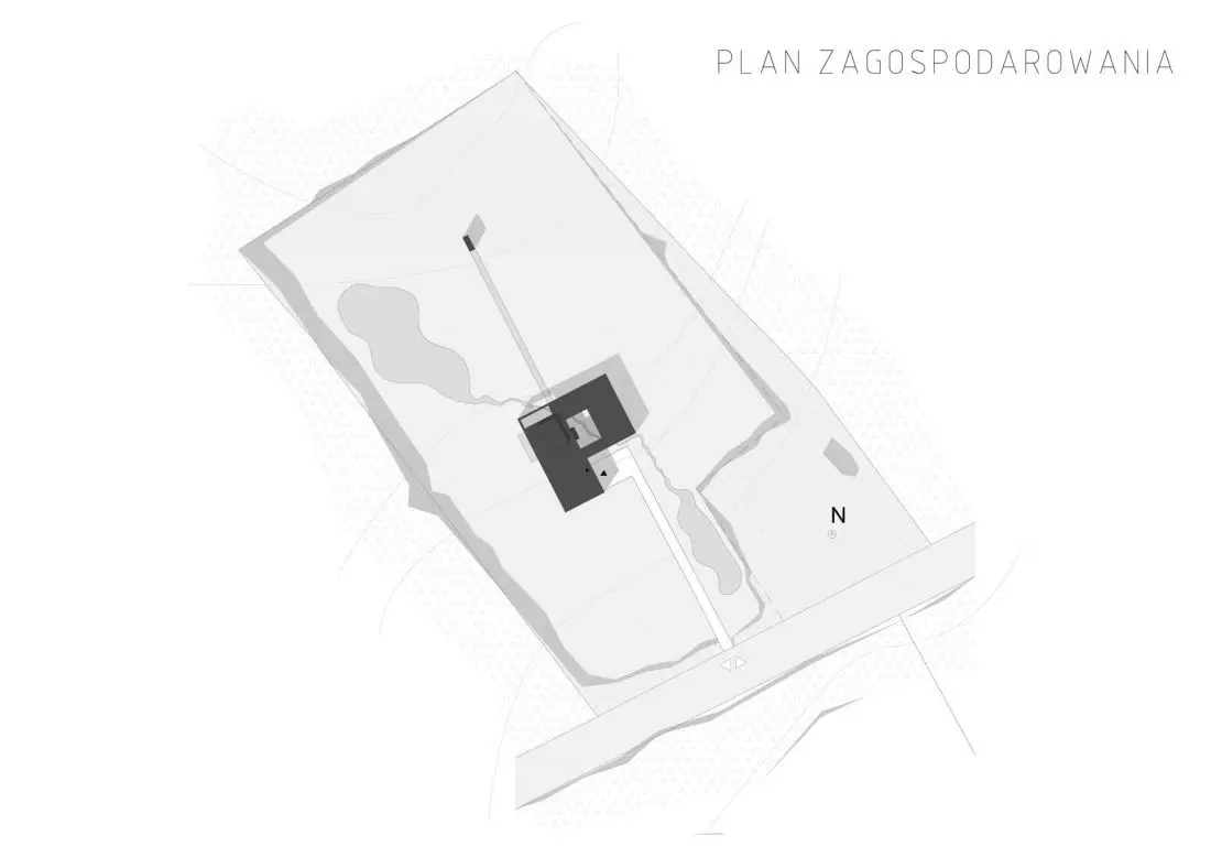 przez atrium przepływa niewielki strumyk