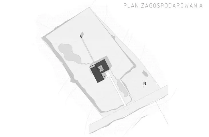 Corten House — plan zagospodarowania działki