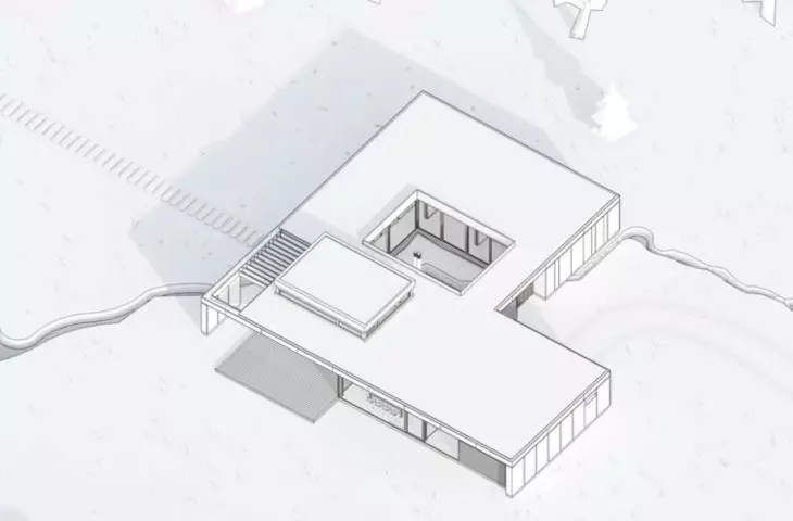 Corten House — rzut aksonometryczny