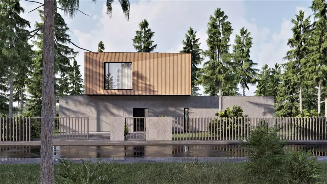  Shutter House, widok od strony drogi